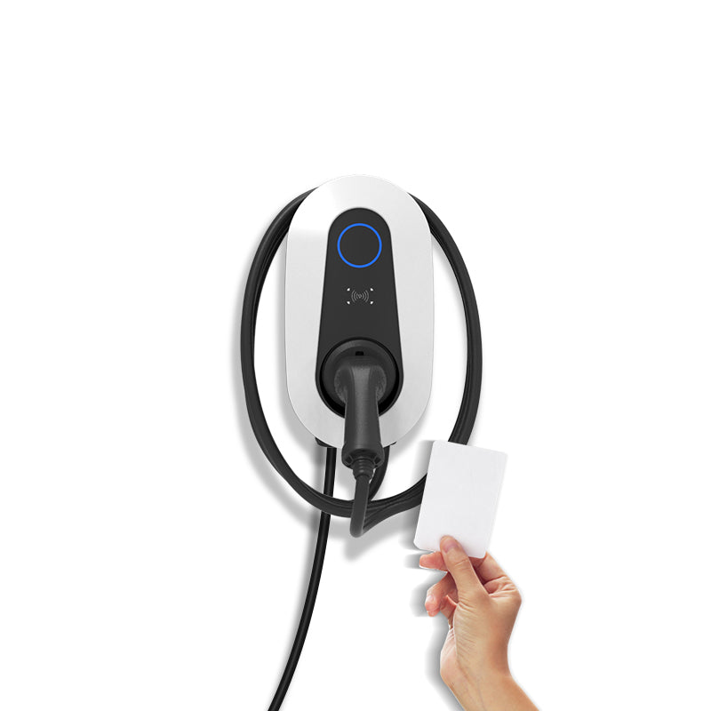 Wall-mounted EV charger cable holder and connector dock