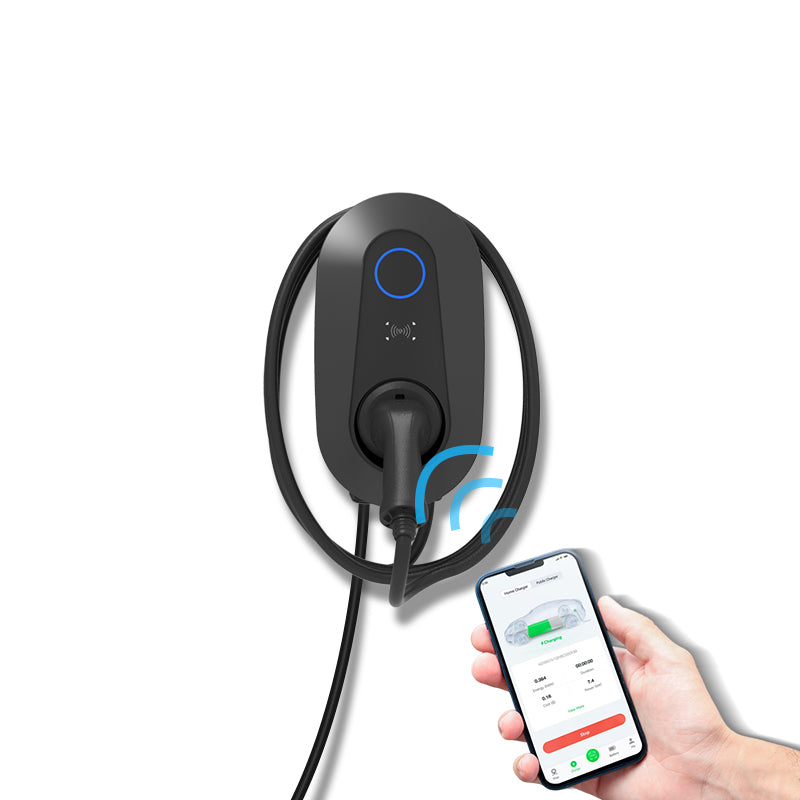 GIZNT 7kW EV charger LED display and status indicators