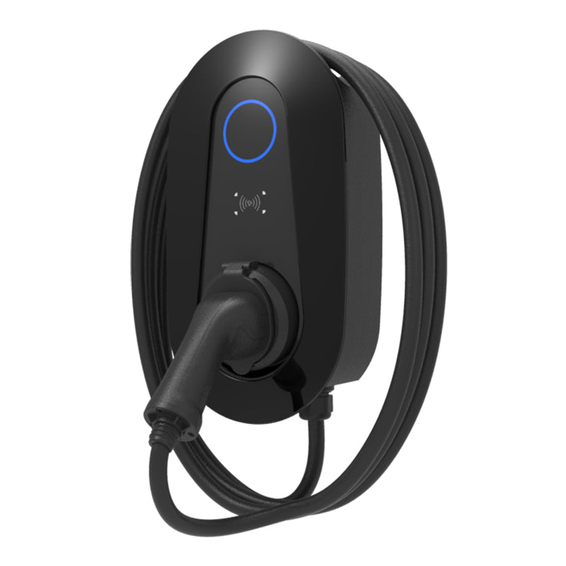 GIZNT wall-mounted EV charger side view showing slim profile