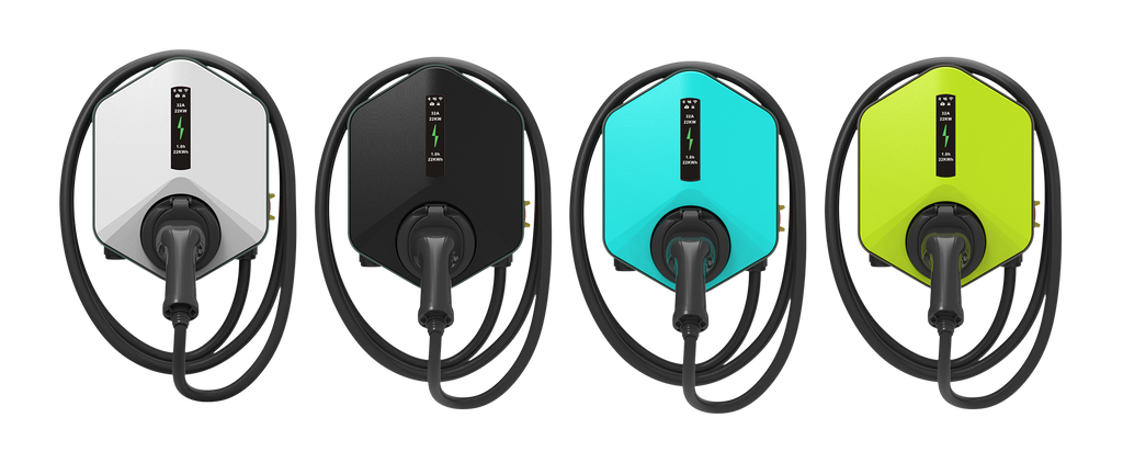 GIZNT 11kW wall-mounted EV charger front panel with display