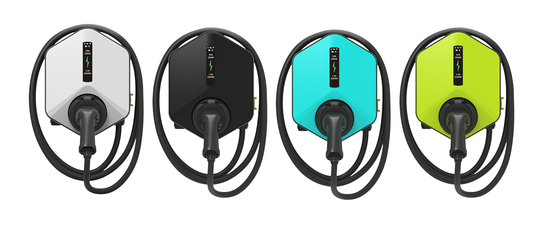 GIZNT 11kW wall-mounted EV charger front panel with display