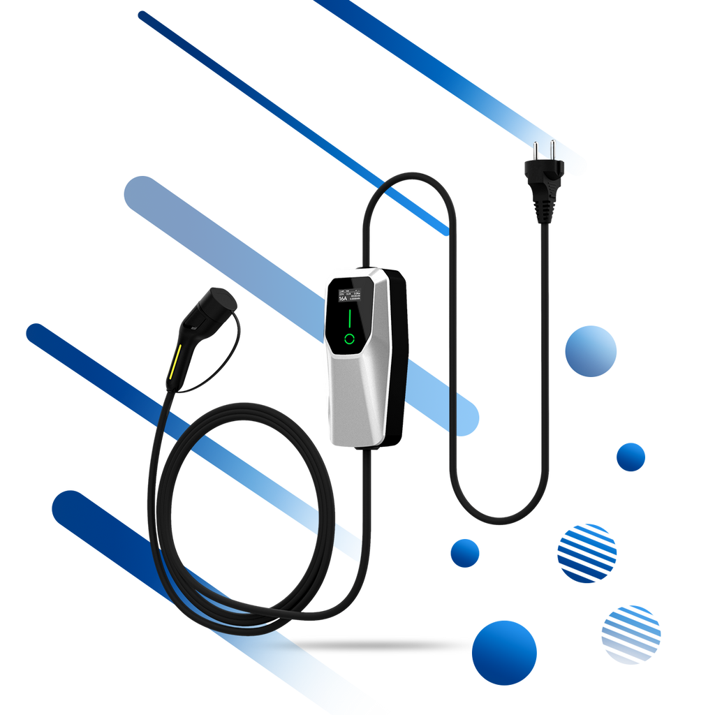 GIZNT 11kW portable EV charger front display panel